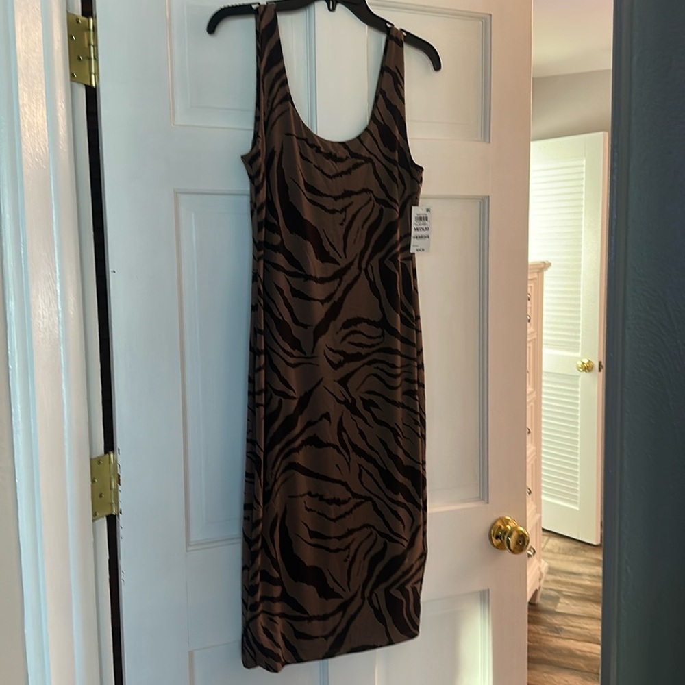 NWT Bar III Brown/black animal print Sleeveless  Dress